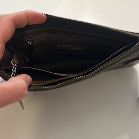 Kenneth Cole dark olive green leather wallet with key ring & chain strap EUC - Picture 7 of 12